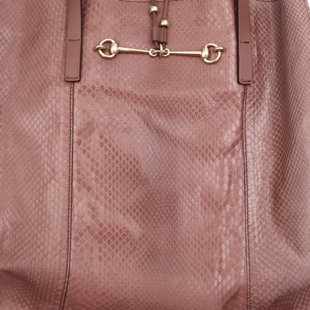 Gucci Python Brown Horsebit Purple Bag - image 6